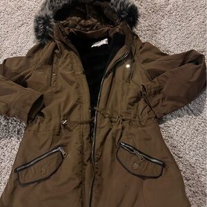 Snowbbish Brown Jacket with faux fur removable hood